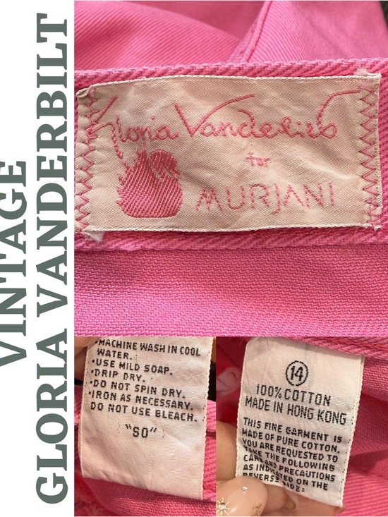 Vintage Gloria Vanderbilt Murjani Pink Button Skirt 14 Current Size 10 - Picture 9 of 9